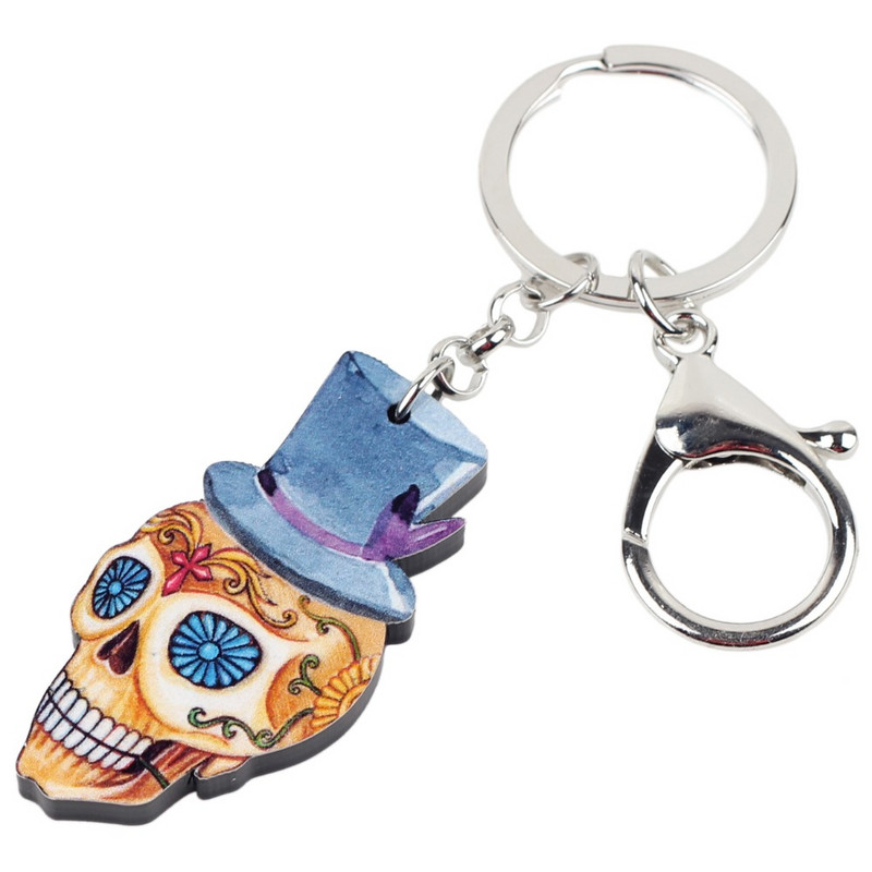 Bonsny Akrilni Halloween Festival šešir Kostur Lubanja Privjesci za ključeve Anime privjesci za žene Djevojka Ženska torbica Privjesci za ključeve automobila Poklon