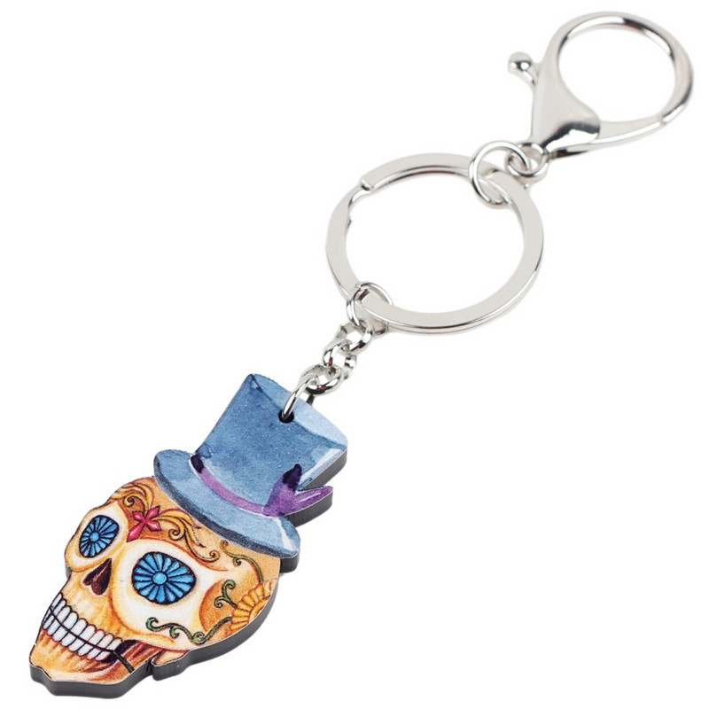 Bonsny Akrilni Halloween Festival šešir Kostur Lubanja Privjesci za ključeve Anime privjesci za žene Djevojka Ženska torbica Privjesci za ključeve automobila Poklon