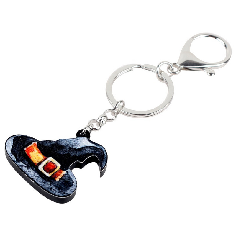 Bonsny Acrilic Halloween Pălărie magică Brelocuri Brelocuri Inel Decorare drăguță Geantă Poșeta de mașină Brelocuri Bijuterii Pentru Femei Fete Cadou