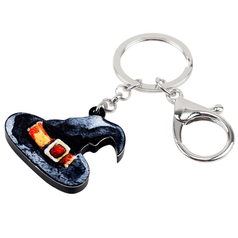 Bonsny Acrilic Halloween Pălărie magică Brelocuri Brelocuri Inel Decorare drăguță Geantă Poșeta de mașină Brelocuri Bijuterii Pentru Femei Fete Cadou