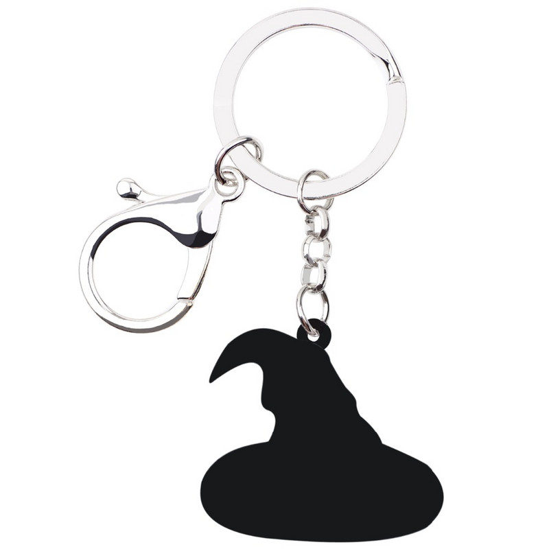 Bonsny Acrilic Halloween Pălărie magică Brelocuri Brelocuri Inel Decorare drăguță Geantă Poșeta de mașină Brelocuri Bijuterii Pentru Femei Fete Cadou