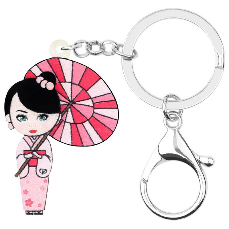 Newei Acrilic Smile Breloc pentru păpuși japoneze Breloc Breloc lung Bijuterii pentru femei, fete, copii, cadou, geantă, decorare mașină