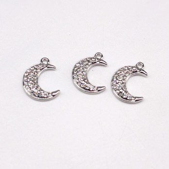 3 τμχ Κορεάτικο γυαλιστερό στρας Crescent Moon Earring Connector Charms Simple Moon βραχιόλι μενταγιόν για ευρήματα κοσμημάτων