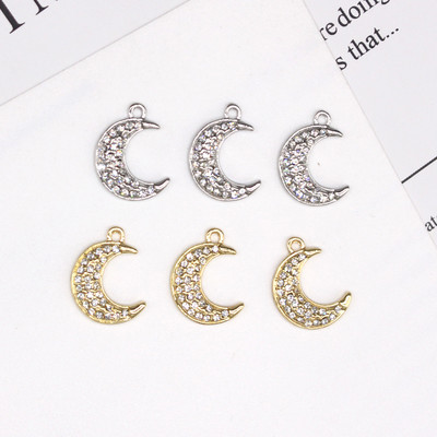 3 bucăți coreeană strasuri strălucitoare crescent moon cercei conector brelocuri simple lună brățară colier pandantiv pentru bijuterii descoperiri