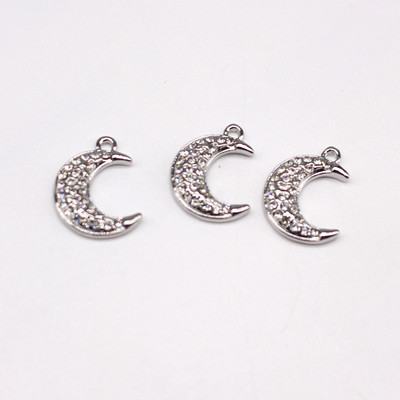 3 bucăți coreeană strasuri strălucitoare crescent moon cercei conector brelocuri simple lună brățară colier pandantiv pentru bijuterii descoperiri