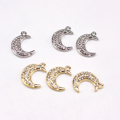 3 bucăți coreeană strasuri strălucitoare crescent moon cercei conector brelocuri simple lună brățară colier pandantiv pentru bijuterii descoperiri