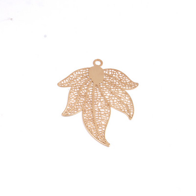 5 komada Vintage privjesci za naušnice s velikim zlatnim listićima Zina nalazi od legure Diy šuplje lišće, duge naušnice, ogrlica, privjesak, nakit Izrada C164