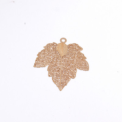 5 komada Vintage privjesci za naušnice s velikim zlatnim listićima Zina nalazi od legure Diy šuplje lišće, duge naušnice, ogrlica, privjesak, nakit Izrada C164