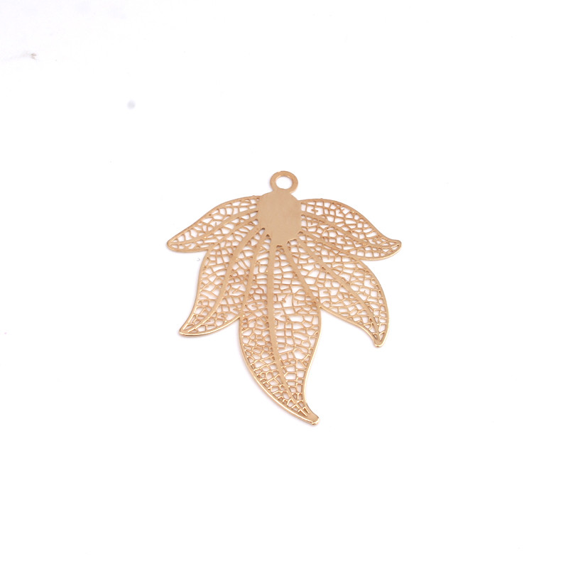 5 komada Vintage privjesci za naušnice s velikim zlatnim listićima Zina nalazi od legure Diy šuplje lišće, duge naušnice, ogrlica, privjesak, nakit Izrada C164