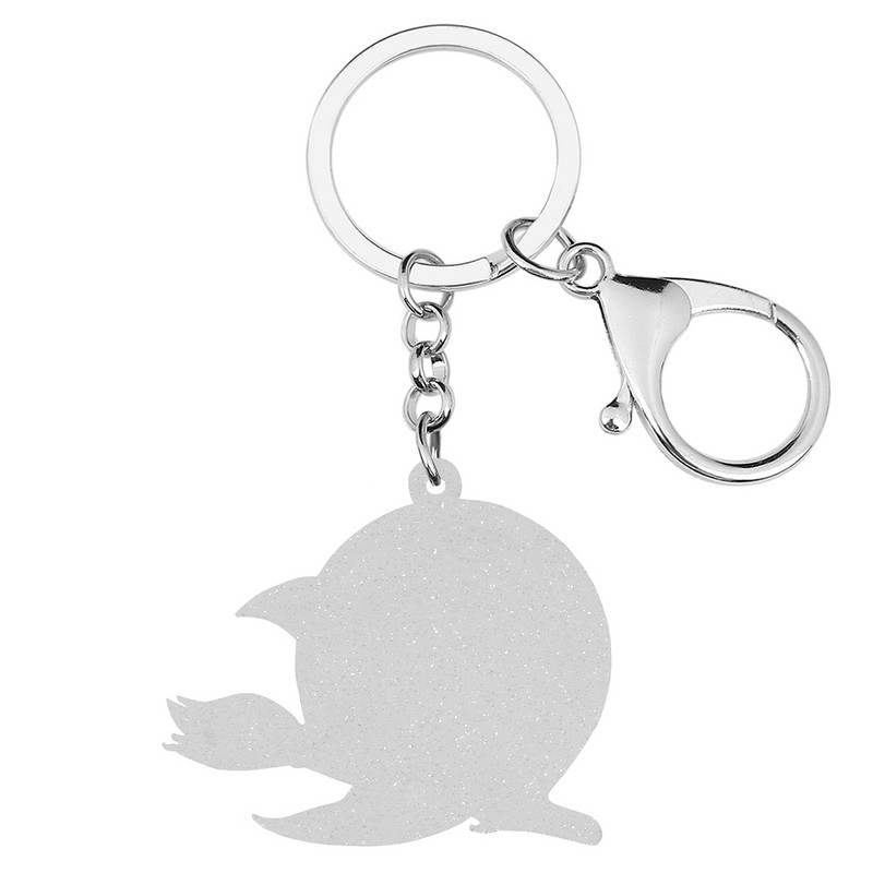 Bonsny Halloween Acrilic Black Moon Horror Eyeball Vrăjitoare Fantomă Brelocuri La modă Geantă Breloc Inel Bijuterii pentru femei Cadouri pentru fete