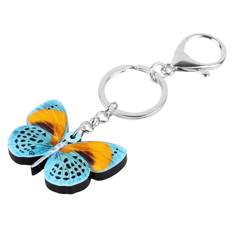 Newei Acrilic Spot Tabby Fluture Breloc Breloc Insecte Animal Breloc Bijuterii pentru Femei Fete Decorare de modă de primăvară