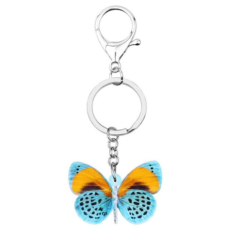 Newei Acrilic Spot Tabby Fluture Breloc Breloc Insecte Animal Breloc Bijuterii pentru Femei Fete Decorare de modă de primăvară