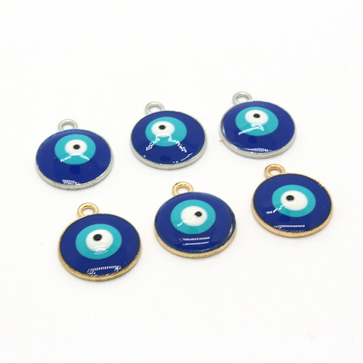 6 bucăți mici, formă rotundă, rășină, ochi rău, cercei, colier, curcan, pandantive, accesoriu, bijuterii vintage, fabricare