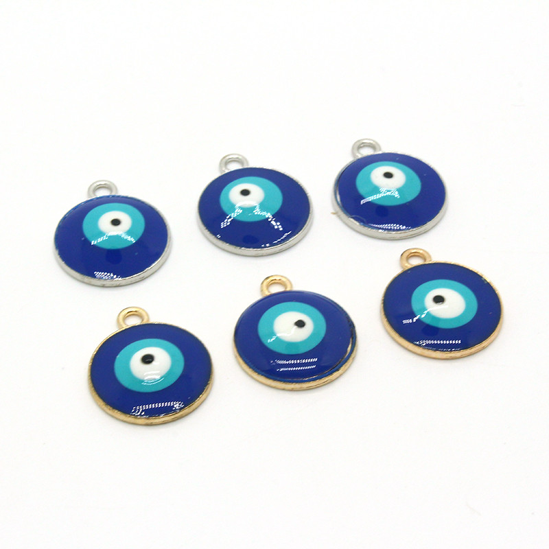6 bucăți mici, formă rotundă, rășină, ochi rău, cercei, colier, curcan, pandantive, accesoriu, bijuterii vintage, fabricare