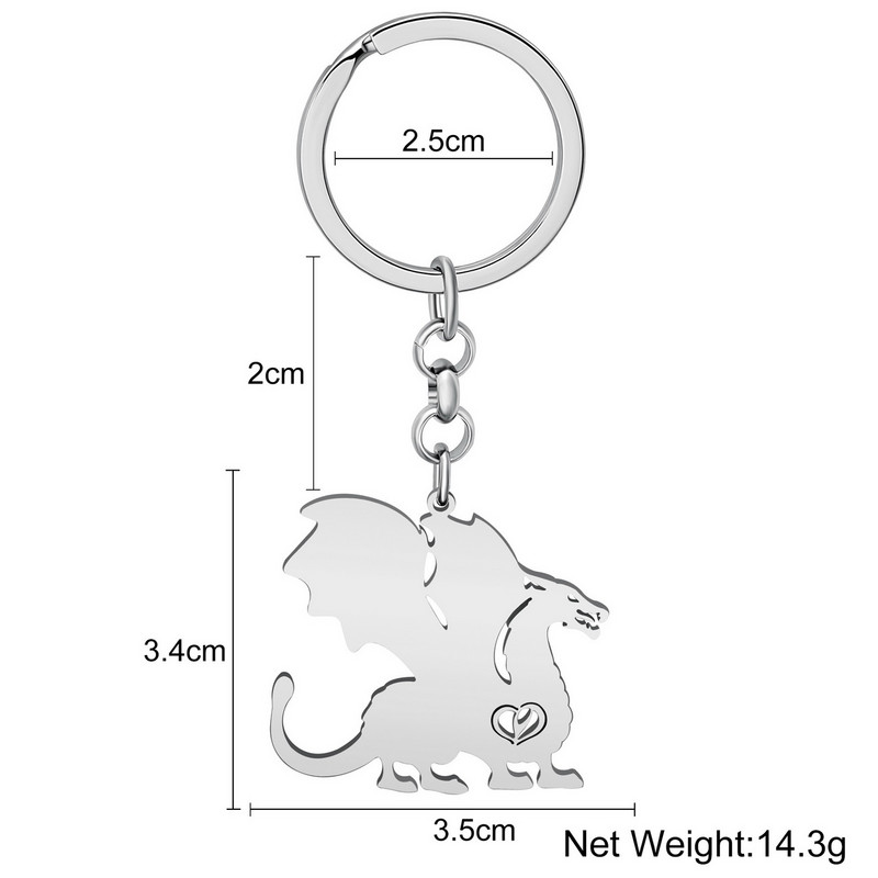 NEWEI Oțel inoxidabil placat cu argint Dinozaur rugător Dragon Brelocuri pandantiv Breloc Bijuterii farmec pentru femei Cadou adolescenți