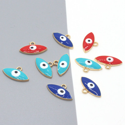 10 vnt. Turkija Evil Eye Apyrankės Auskarai Pakabukai Lydinio Emalio Demono akių pakabukai karoliui Rankų darbo aksesuaras Lucky Jewelry Make