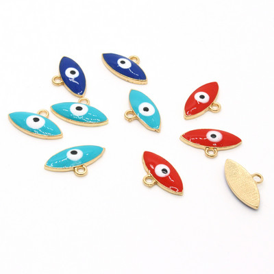 10 bucăți Turcia Evil Eye Brățară Cercei Brelocuri din aliaj emailat Demon Eye Pandantive pentru colier Accesoriu lucrat manual Bijuterii norocoase