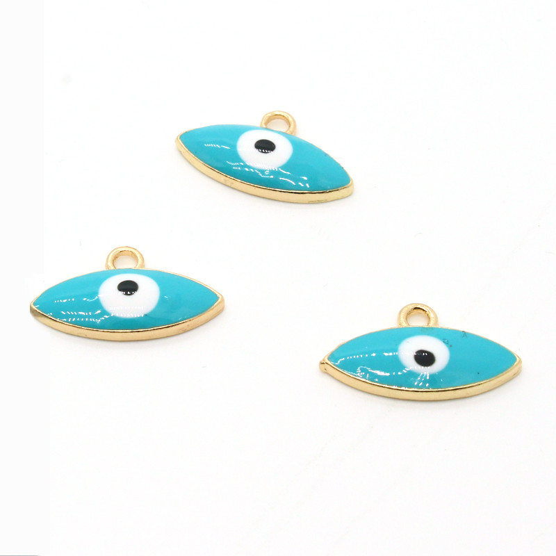 10 bucăți Turcia Evil Eye Brățară Cercei Brelocuri din aliaj emailat Demon Eye Pandantive pentru colier Accesoriu lucrat manual Bijuterii norocoase