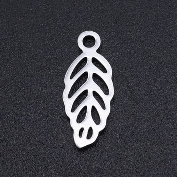 5 τμχ/παρτίδα Flower Leaf DIY Charms Χονδρική 316 από ανοξείδωτο ατσάλι Φυσικοί σύνδεσμοι πουλί Φύλλα γοητείας Κρεμαστό κόσμημα φύλλα χελώνας