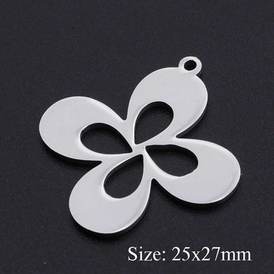 5 bucăți/lot frunze de flori bricolaj brelocuri cu ridicata din oțel inoxidabil 316 conectori pentru păsări naturale farmec frunze țestoase bijuterii pandantiv