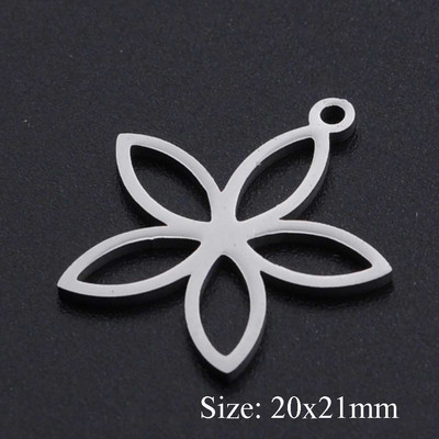 5 bucăți/lot frunze de flori bricolaj brelocuri cu ridicata din oțel inoxidabil 316 conectori pentru păsări naturale farmec frunze țestoase bijuterii pandantiv
