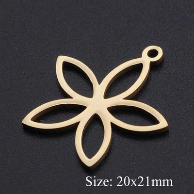 5 bucăți/lot frunze de flori bricolaj brelocuri cu ridicata din oțel inoxidabil 316 conectori pentru păsări naturale farmec frunze țestoase bijuterii pandantiv