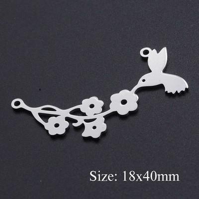 5 bucăți/lot frunze de flori bricolaj brelocuri cu ridicata din oțel inoxidabil 316 conectori pentru păsări naturale farmec frunze țestoase bijuterii pandantiv