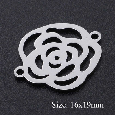 5 bucăți/lot frunze de flori bricolaj brelocuri cu ridicata din oțel inoxidabil 316 conectori pentru păsări naturale farmec frunze țestoase bijuterii pandantiv