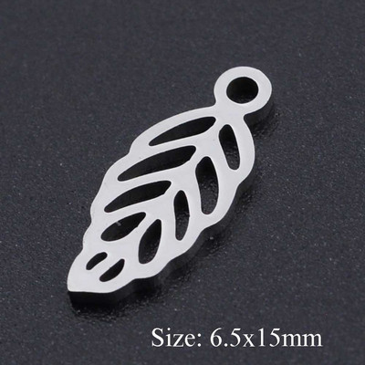 5 bucăți/lot frunze de flori bricolaj brelocuri cu ridicata din oțel inoxidabil 316 conectori pentru păsări naturale farmec frunze țestoase bijuterii pandantiv