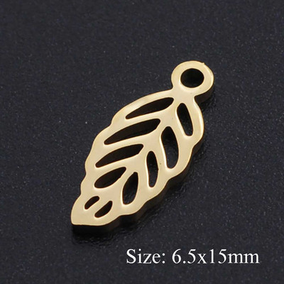 5 bucăți/lot frunze de flori bricolaj brelocuri cu ridicata din oțel inoxidabil 316 conectori pentru păsări naturale farmec frunze țestoase bijuterii pandantiv