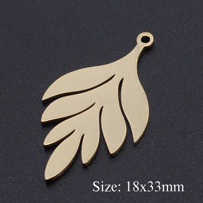 5 bucăți/lot frunze de flori bricolaj brelocuri cu ridicata din oțel inoxidabil 316 conectori pentru păsări naturale farmec frunze țestoase bijuterii pandantiv