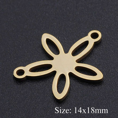 5 bucăți/lot frunze de flori bricolaj brelocuri cu ridicata din oțel inoxidabil 316 conectori pentru păsări naturale farmec frunze țestoase bijuterii pandantiv