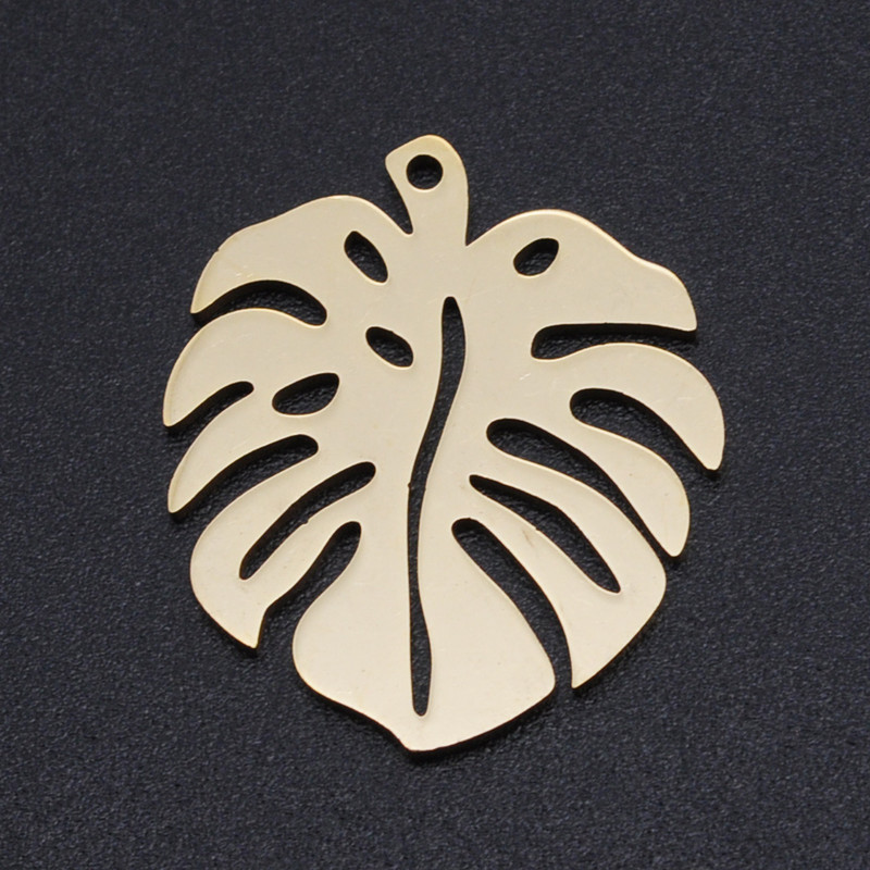 5 bucăți/lot frunze de flori bricolaj brelocuri cu ridicata din oțel inoxidabil 316 conectori pentru păsări naturale farmec frunze țestoase bijuterii pandantiv