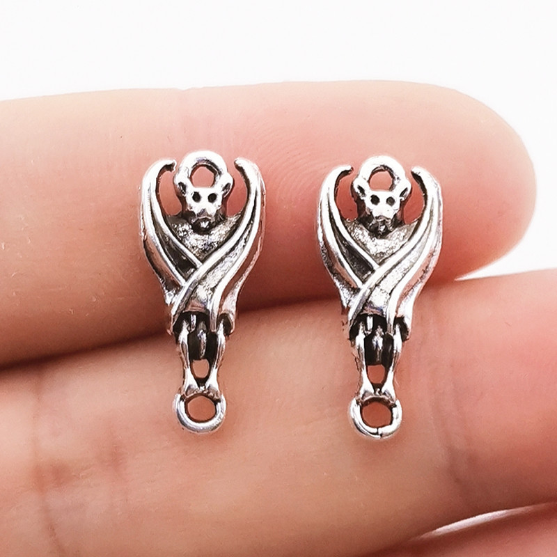 15 bucăți 20 * 9 mm mini brelocuri liliac negru pandantiv gotic punk bricolaj realizarea de cercei brățară colier accesorii distractive creative pandantiv