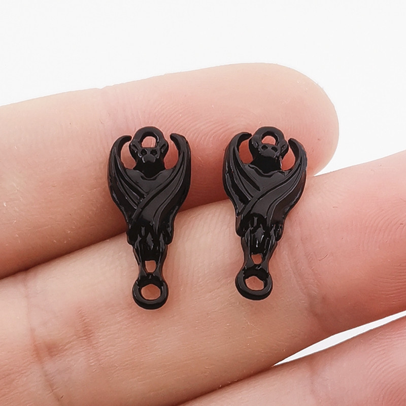 15 bucăți 20 * 9 mm mini brelocuri liliac negru pandantiv gotic punk bricolaj realizarea de cercei brățară colier accesorii distractive creative pandantiv