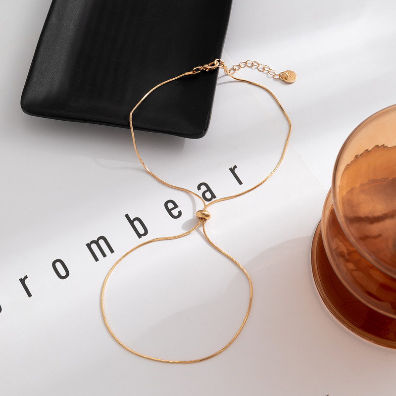 KunJoe 2022 Nouă gleznă reglabilă cu lanț de oase de șarpe pentru femei, fete, epocă, simplă, cu verigi subțiri, bijuterii pentru plajă de vară