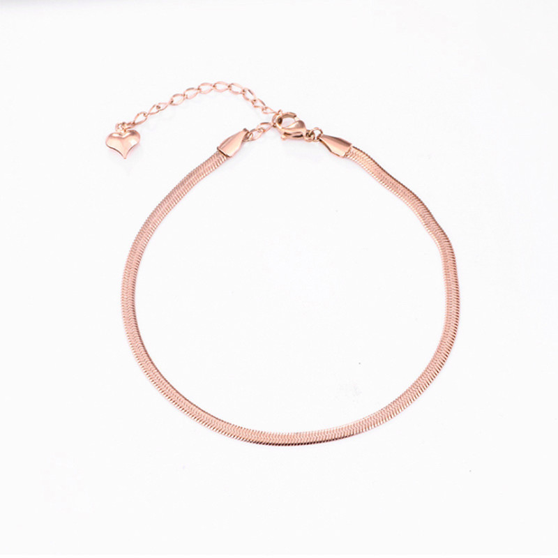 MEYRROYU din oțel inoxidabil de culoare aur roz, oase de șarpe, gleznele groase De Cheville 2021, nou pentru femei, cadou, bijuterii de modă