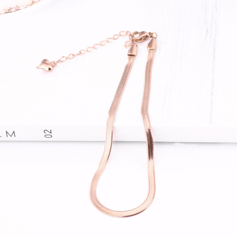 MEYRROYU din oțel inoxidabil de culoare aur roz, oase de șarpe, gleznele groase De Cheville 2021, nou pentru femei, cadou, bijuterii de modă