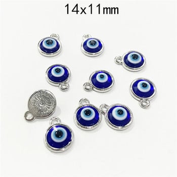 10 τμχ Cute Mini Ρητίνη Τουρκικά Evil Eye Charms Κολιέ κολιέ Lucky Demon Eye Αξεσουάρ Diy για κοσμήματα