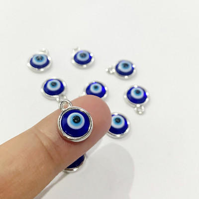 10db Aranyos Mini Gyanta Török Evil Eye Charms Lucky Demon Eye Nyaklánc medálok Diy Kiegészítő ékszer készítéséhez