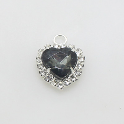 10 buc/lot 18 mm buton metalic în formă de inimă, gheare de inimă, stras, un singur stras agățat, cusut DIY, accesorii frumoase de nuntă