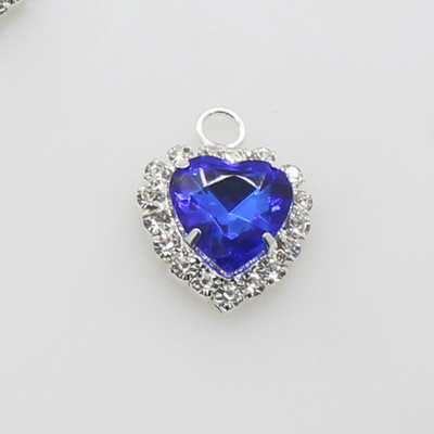 10 buc/lot 18 mm buton metalic în formă de inimă, gheare de inimă, stras, un singur stras agățat, cusut DIY, accesorii frumoase de nuntă