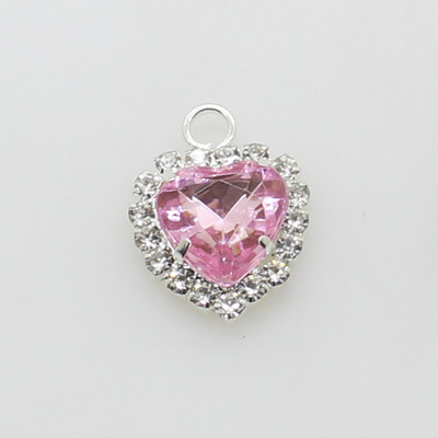 10 buc/lot 18 mm buton metalic în formă de inimă, gheare de inimă, stras, un singur stras agățat, cusut DIY, accesorii frumoase de nuntă