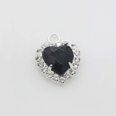 10 buc/lot 18 mm buton metalic în formă de inimă, gheare de inimă, stras, un singur stras agățat, cusut DIY, accesorii frumoase de nuntă