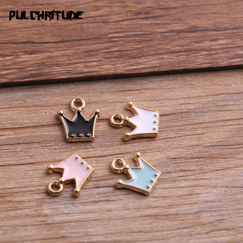 30 bucăți 11*12 mm, din aliaj de metal, cu patru culori, picături de ulei, brelocuri pentru coroană, pandantiv pentru brățară, colier, bijuterii