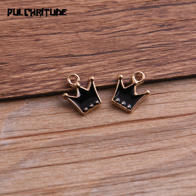 30 bucăți 11*12 mm, din aliaj de metal, cu patru culori, picături de ulei, brelocuri pentru coroană, pandantiv pentru brățară, colier, bijuterii