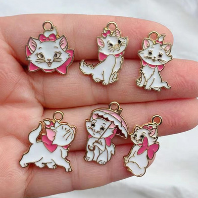 10 bucăți din aliaj de smalț Breloc cercei de pisică din desene animate Breloc DIY Breloc Colier Accesorii Bijuterii Breloc Kawaii Breloc pentru cercei