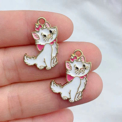 10 bucăți din aliaj de smalț Breloc cercei de pisică din desene animate Breloc DIY Breloc Colier Accesorii Bijuterii Breloc Kawaii Breloc pentru cercei