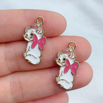 10 bucăți din aliaj de smalț Breloc cercei de pisică din desene animate Breloc DIY Breloc Colier Accesorii Bijuterii Breloc Kawaii Breloc pentru cercei