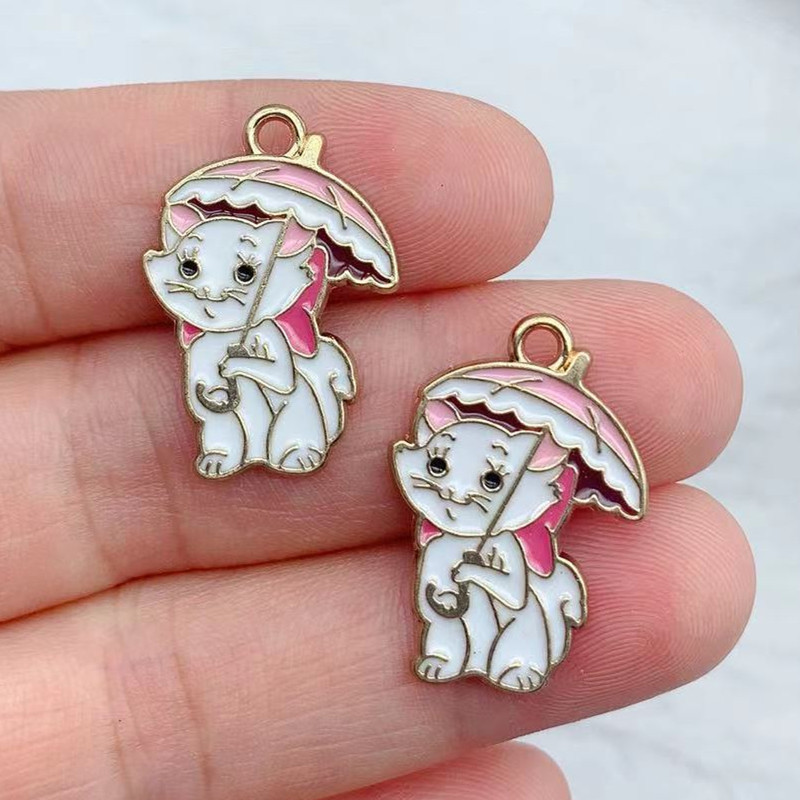 10 bucăți din aliaj de smalț Breloc cercei de pisică din desene animate Breloc DIY Breloc Colier Accesorii Bijuterii Breloc Kawaii Breloc pentru cercei
